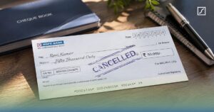 Cancelled cheque for banking verification