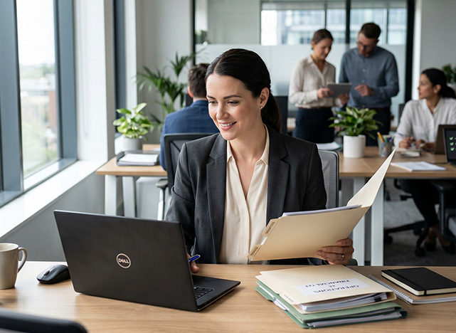 Automated business workflow with digital processes, task management, and real-time data integration.
